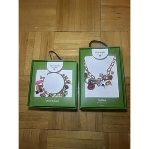 Kate Spade New York X Target Chunky Charm Statement Necklace  & BRACELET  GOLD